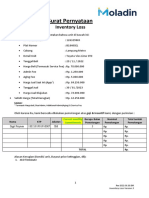 Surat Pernyataan Inventory Loss Metro