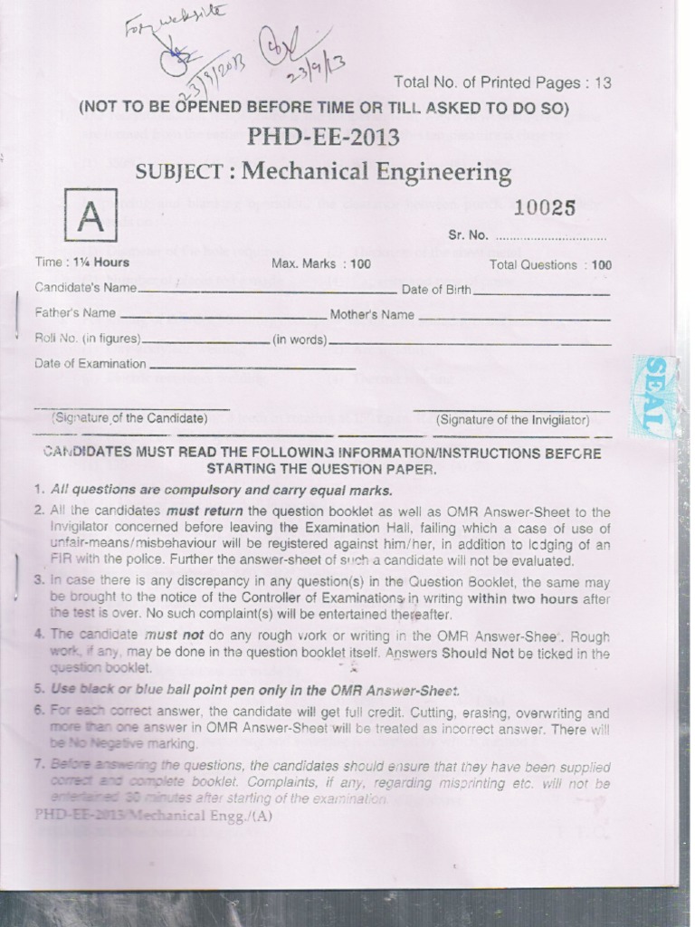 Mehcanical Engg A | PDF
