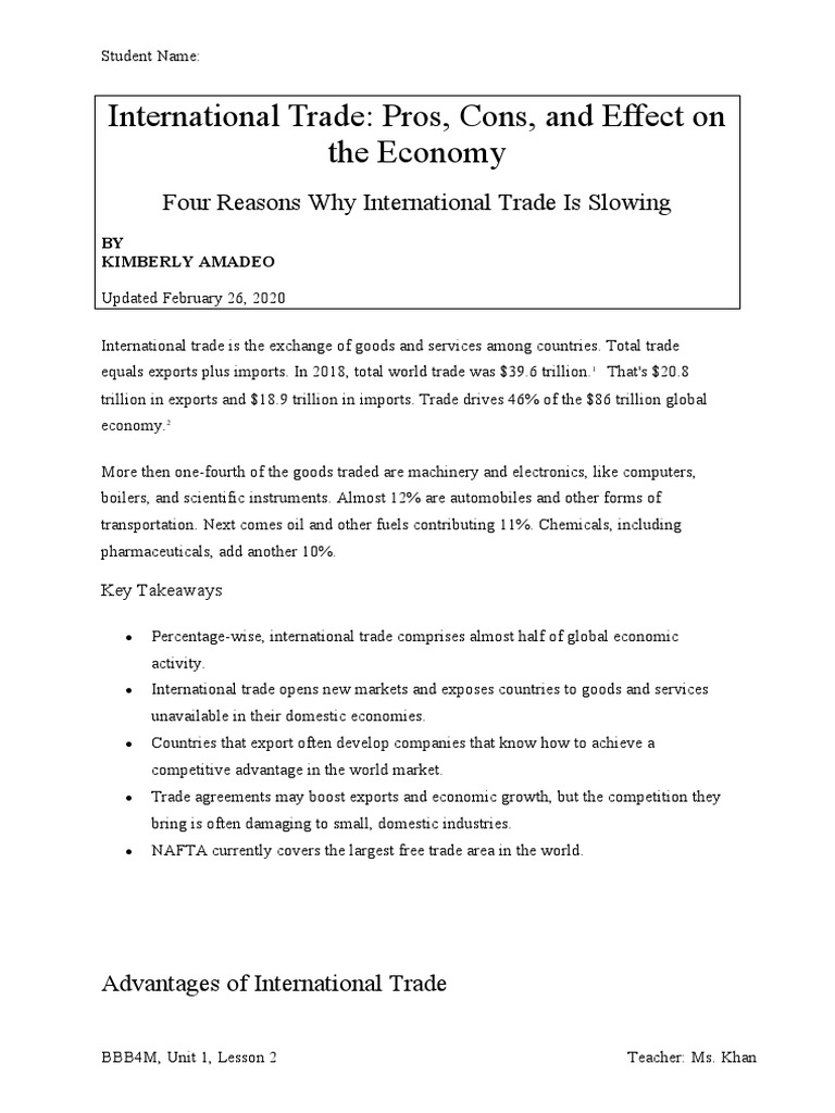 International Trade Article 2 PDF Trans Pacific Partnership Exports