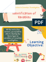 Scientific Variables: ID IV, DV & Constants