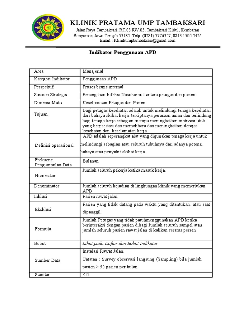 Indikator Penggunaan Apd | PDF