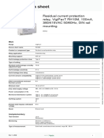 Residual current protection relay specification sheet