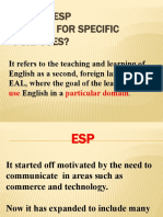 Teaching English for Specific Purposes ESP