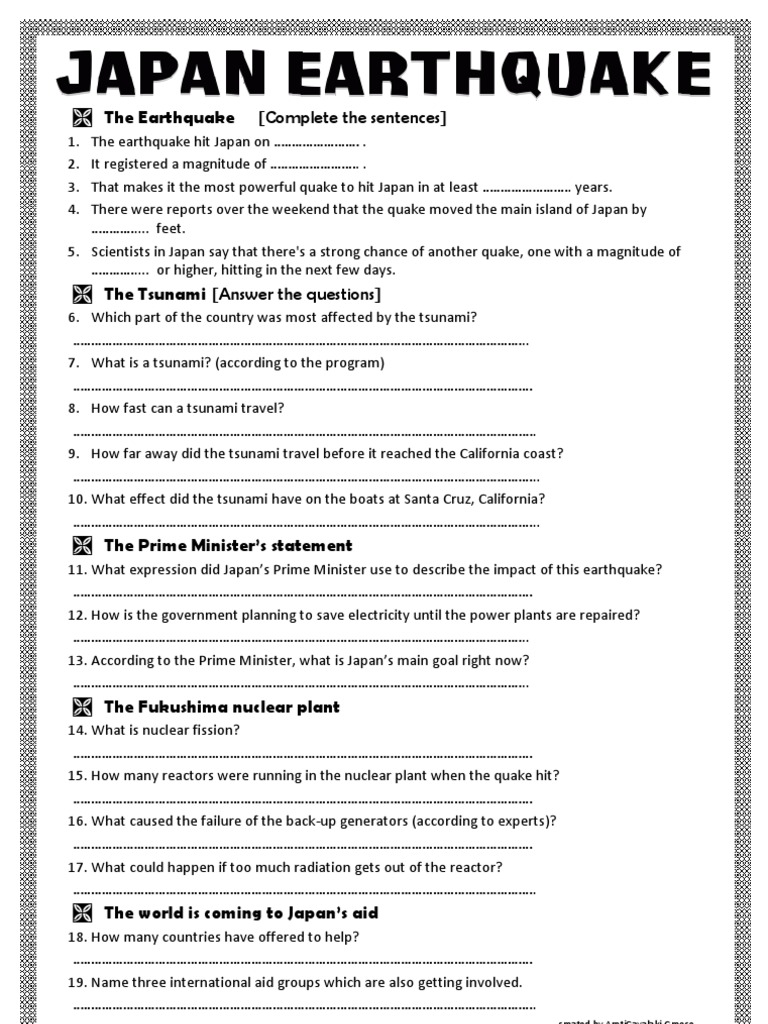 Japan Earthquake Pdf Tsunami Nuclear Power