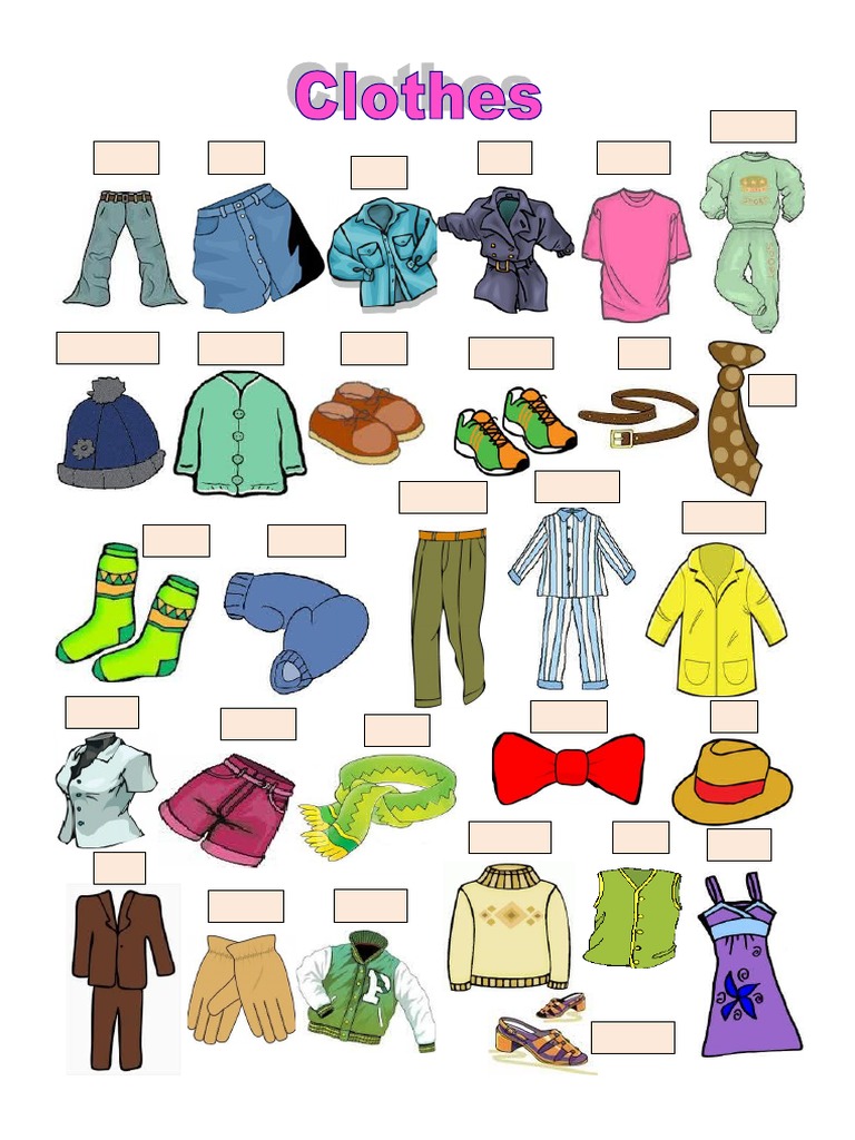 Kids' Clothing Vocabulary Worksheet | PDF