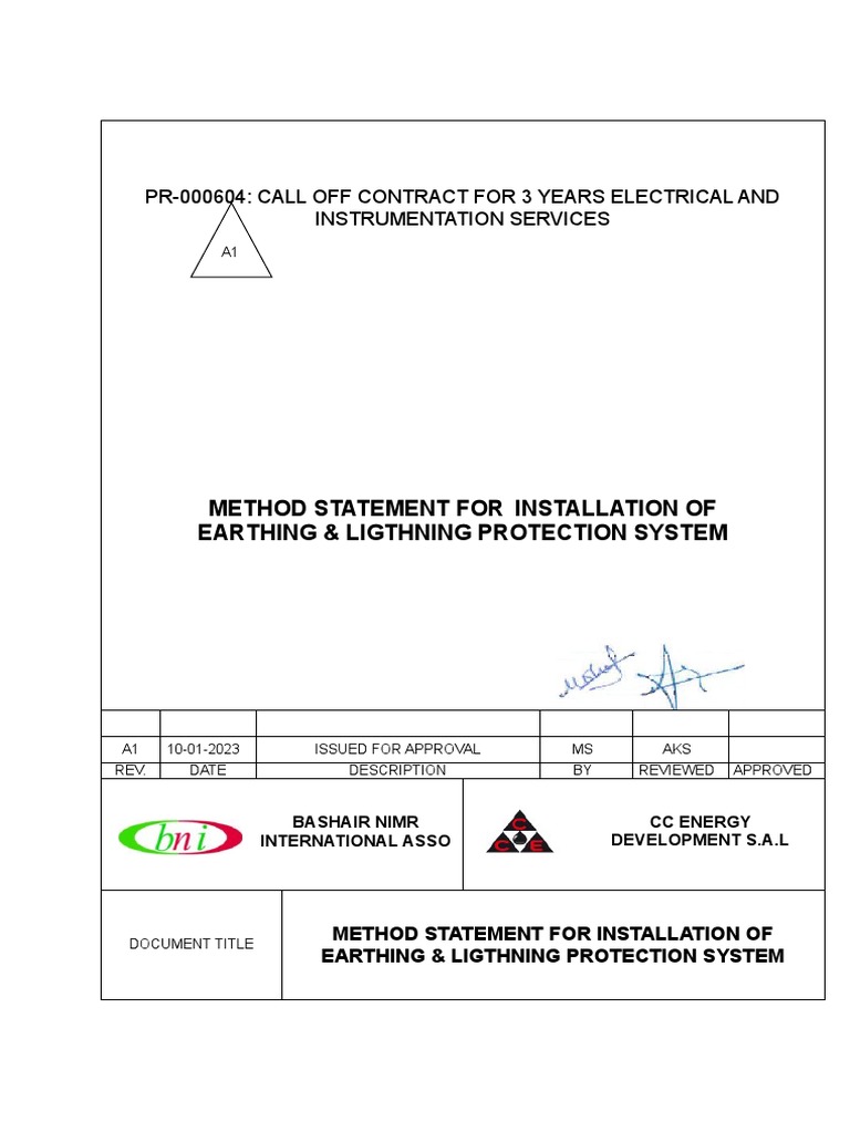 Earthing & Lightning Install Guide | PDF | Occupational Safety And ...