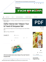 Daftar Alamat dan Telepon Tour & Travel di Denpasar Bali - Info Alamat dan Telepon