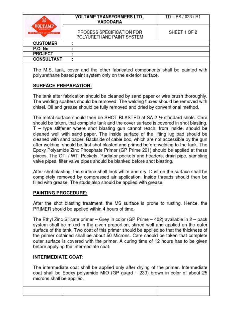 Polyurethane Paint Application Process | PDF | Paint | Epoxy