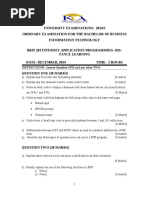 BBIT 201 INTERNET APPLICATION PROGRAMMING - Distance Learning