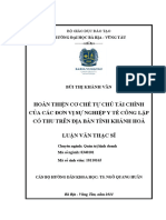 Luận văn Thạc sĩ - Hoàn thiện cơ chế tự chủ tài chính của các đơn vị sự nghiệp y tế công lập có thu trên địa bàn tỉnh Khánh Hoà - 1434675