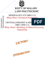Crystallography and Mineralogy Poly - Intro