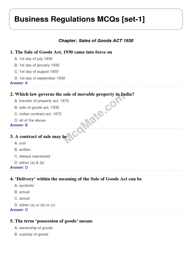 SALES OF GOODS ACT 1930 QUESTIONS AND ANSWERS PDF DOWNLOAD visual data 5