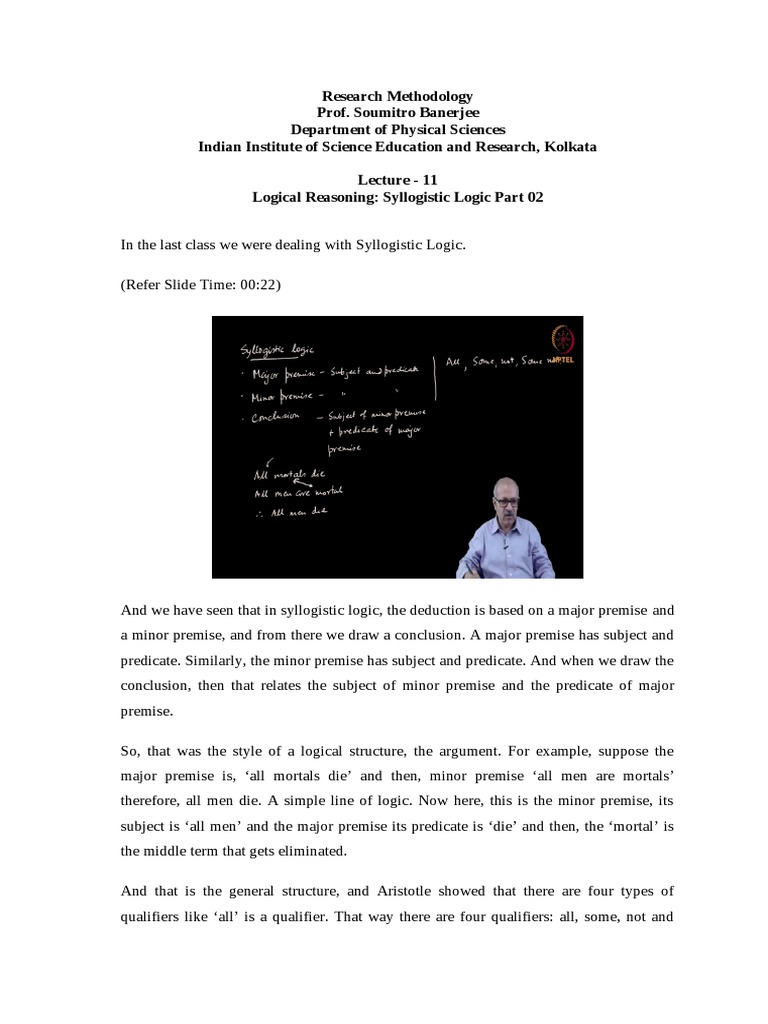 11 - Logical Reasoning Syllogistic Logic Part 02 - Lec11 | PDF | Logic ...