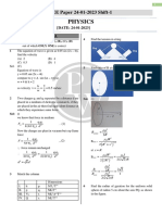JEE Main (Memory Based) - 24!01!2023 - Physics - Shift 1 PDF