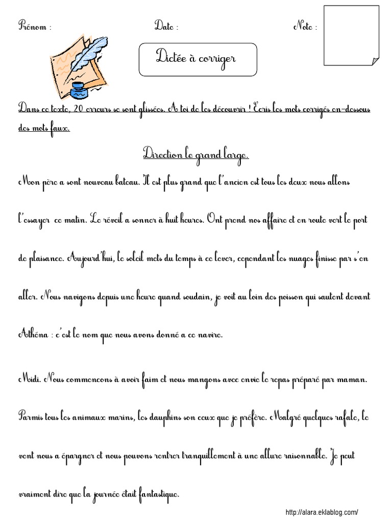 Dictée à Corriger : 20 Erreurs à Trouver | PDF