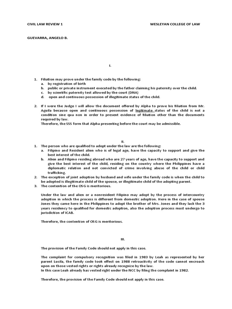 Guevarra Angelo B. Final Exam PDF Will And Testament Social