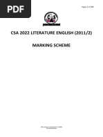 Csa g12 Literature p2 2022 Marking Scheme