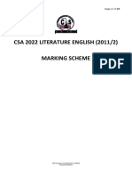 Csa g12 Literature p2 2022 Marking Scheme