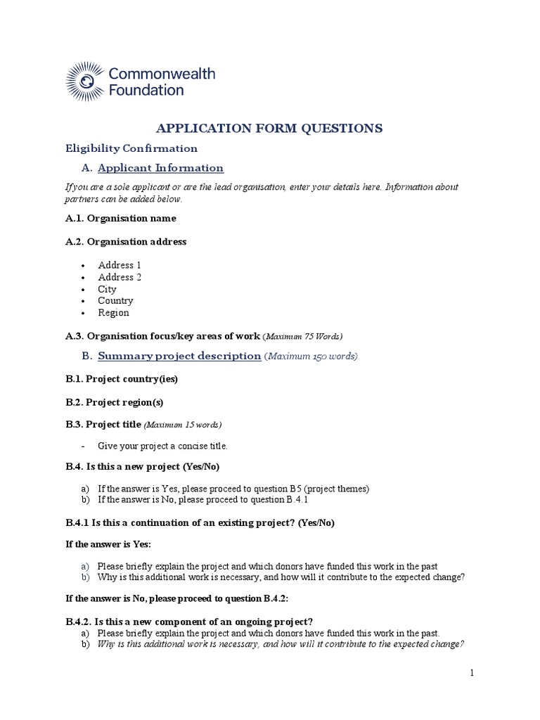Application Form Questions PDF Information Pound Sterling