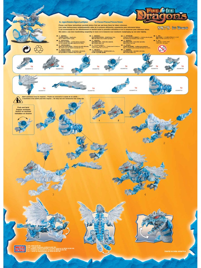 Mega Bloks - Dragons Fire N Ice - 9875 - Ice Dragon | PDF