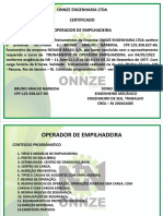 Certificado operador empilhadeira