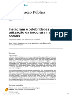 Instagram e Celebridades - A Utilização Da Fotografia Nas Redes Sociais