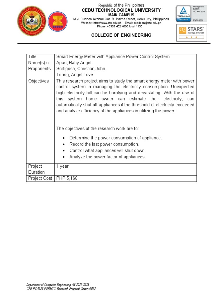 Smart Energy Meter With Appliance Power Control System Pdf