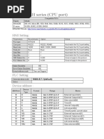 HITACHI H Series (CPU Port) : HMI Setting | PDF