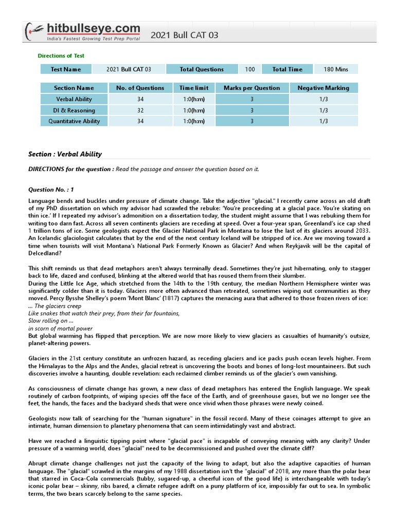 2021 Bull CAT 03 | Download Free PDF | Mindfulness | Glacier
