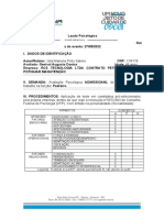 Laudo psicológico avalia aptidão para pedreiro