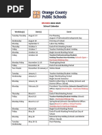 2022-23 OCPS District Calendar