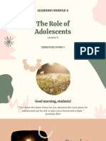 The Role of Adolescents Lesson 4