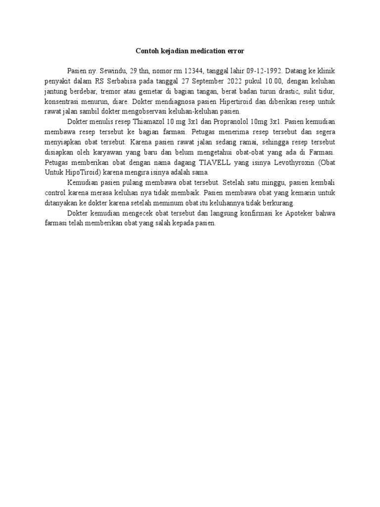 Contoh kejadian medication error pdf