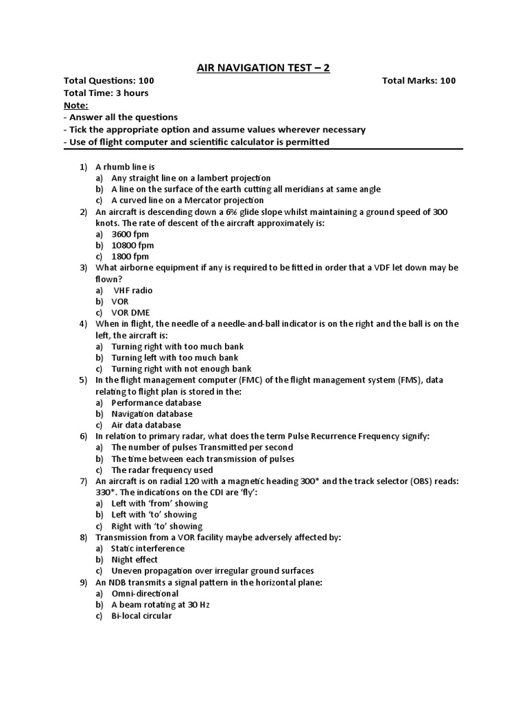 Air Navigation Full 2 PDF Compass Altimeter