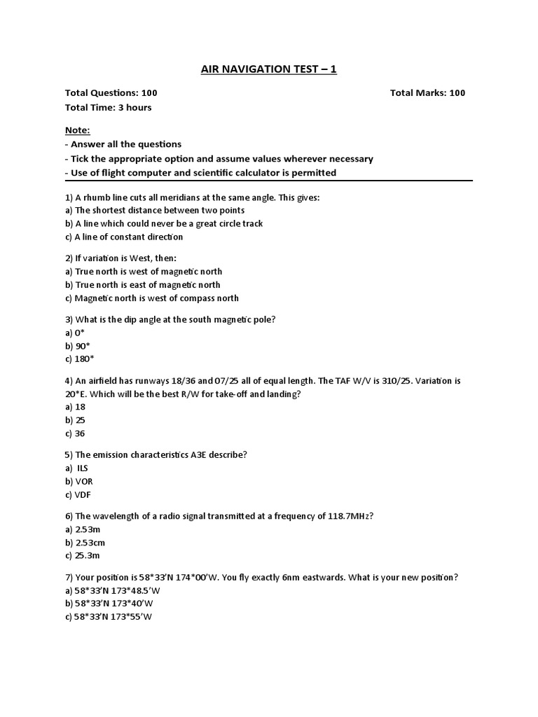 Air Navigation Full1 PDF Altimeter Latitude