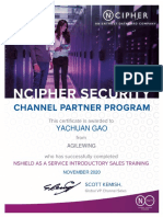 nShield as a Service Introductory sales trainingcertificate_YGao