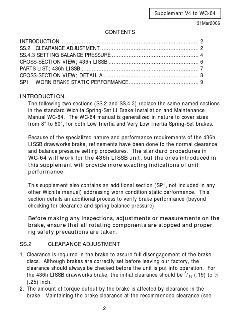 Brake Clearance Adjustment Procedure ADS10SD PDF Brake Nut