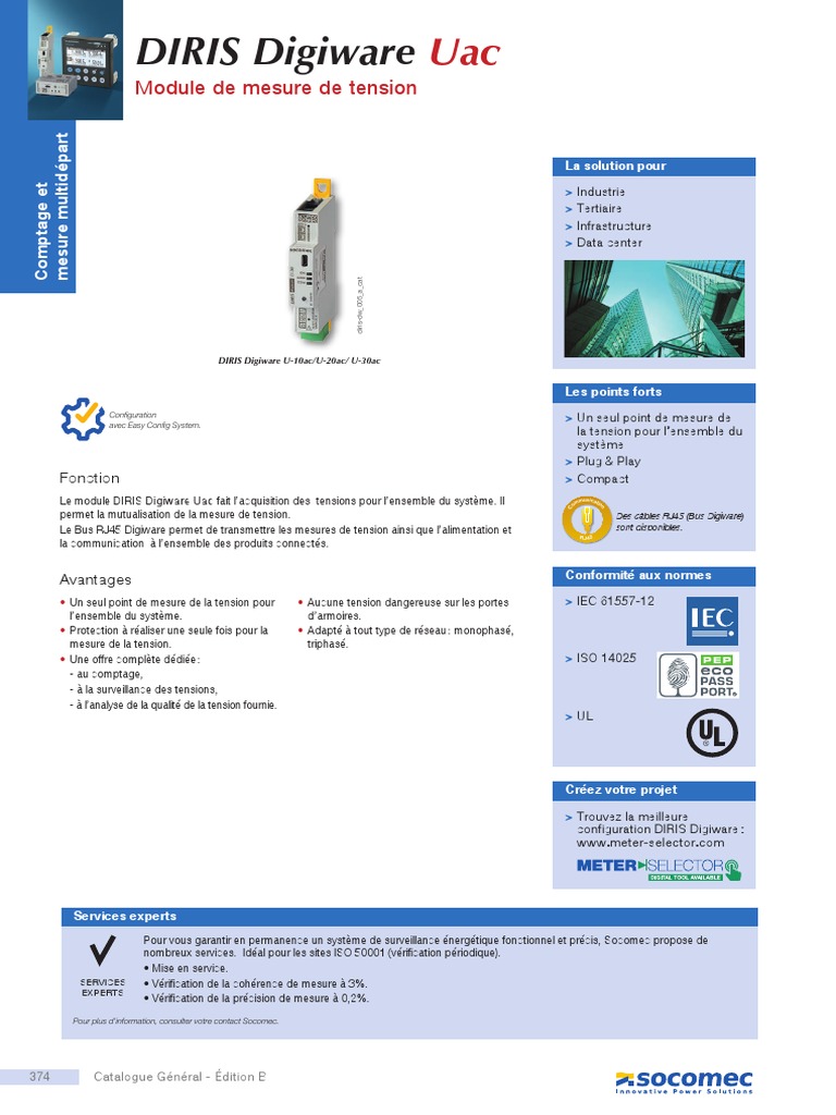 Module DIRIS Digiware Uac : Mesure Tension | PDF | Grandeur physique ...