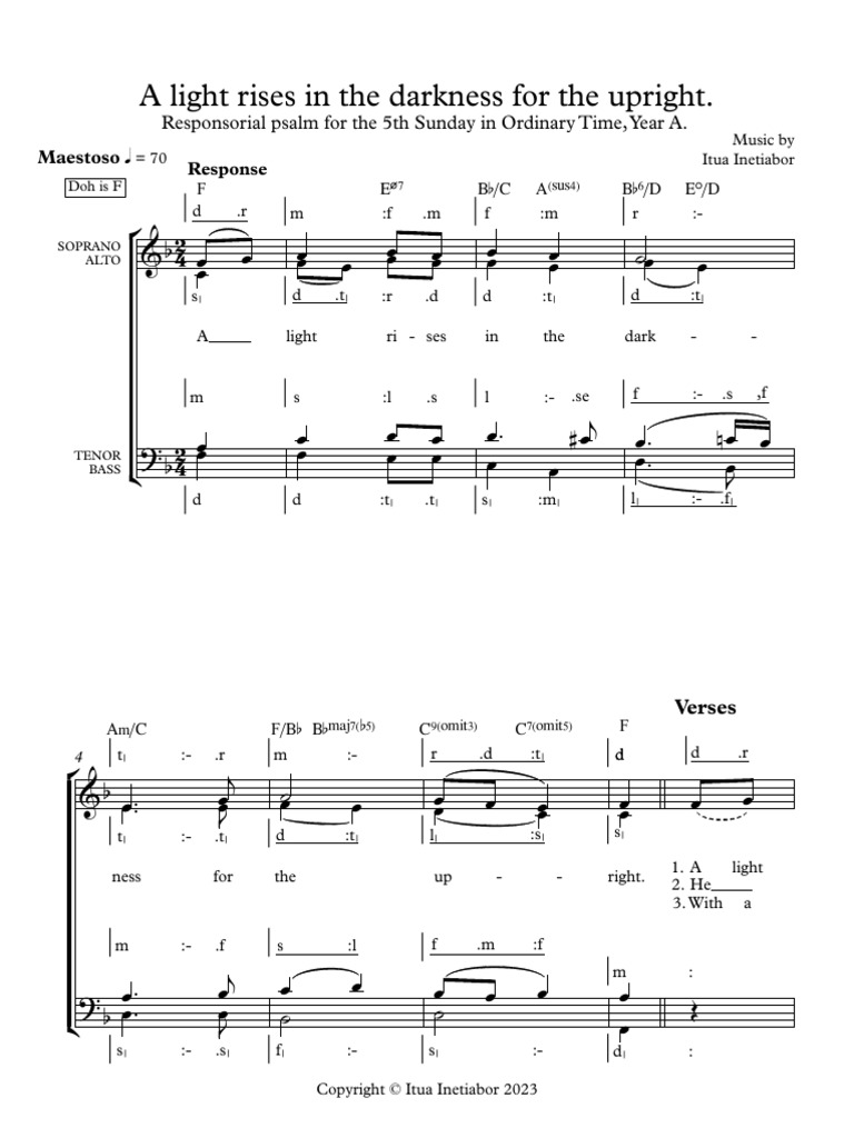 A Light Rises in The Darkness For The Upright - Itua Inetiabor | PDF