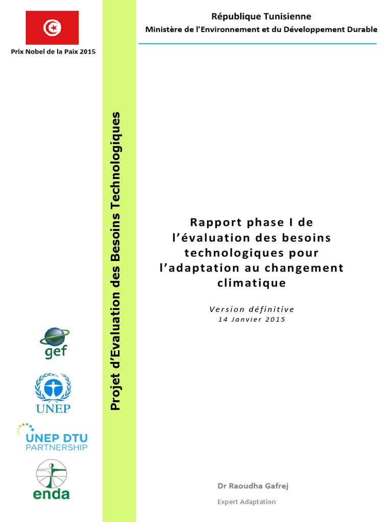 Rapport Adaptation Phase I | PDF | Environnement naturel | Tunisie