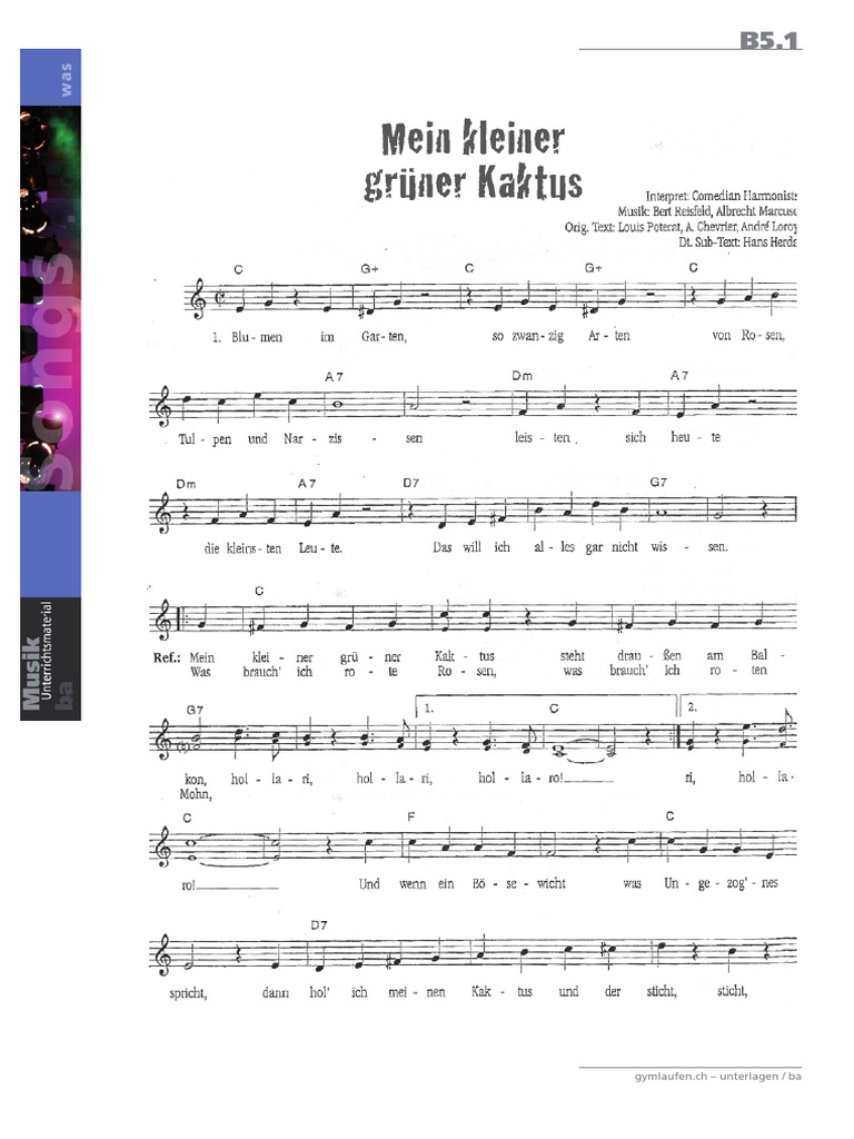 Mein Kleiner Grner Kaktus | PDF