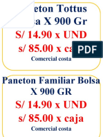 Precios de Panetones