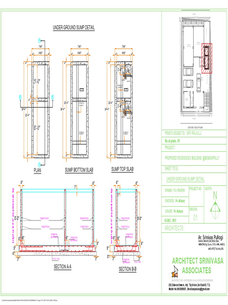 Underground Sump Detail Plan | PDF | Architectural Elements