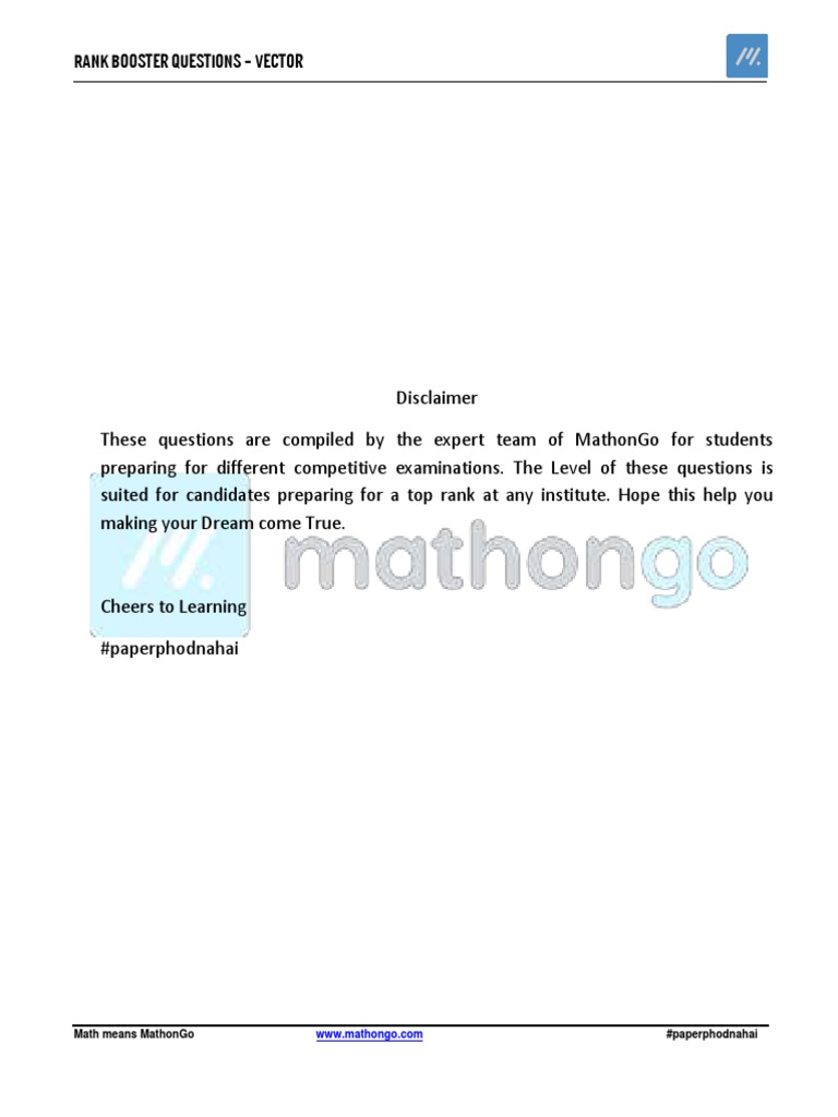 JEE Mains Vector Questions Bank | PDF | Plane (Geometry) | Line (Geometry)