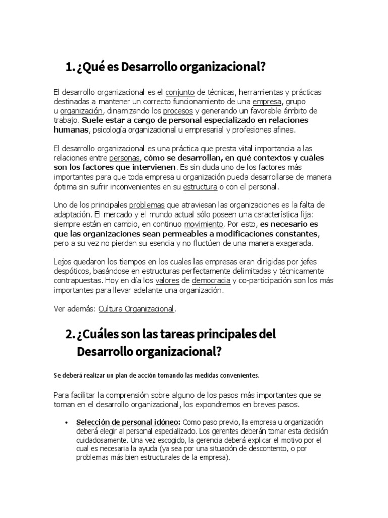 Desarrollo Organizacional | PDF | Psicología industrial y