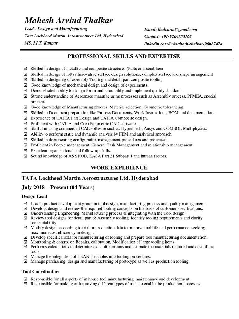 Tata Lockheed Martin Job Insights | PDF | Specification (Technical ...
