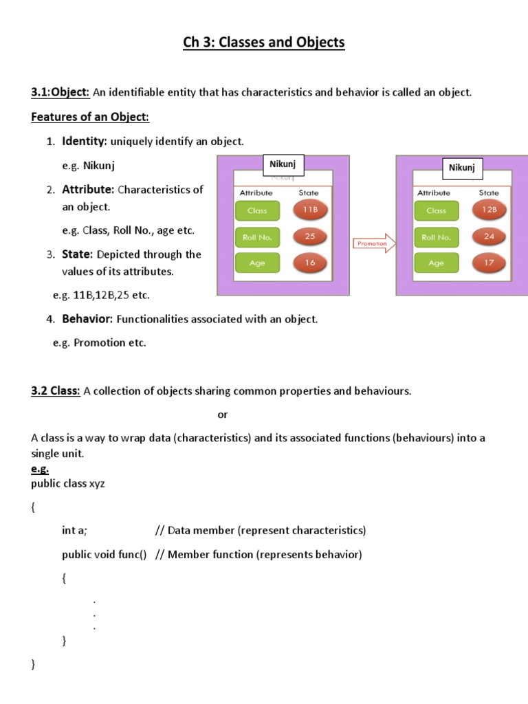 CH 3Classes&Objects | PDF | Programming | Constructor (Object Oriented ...