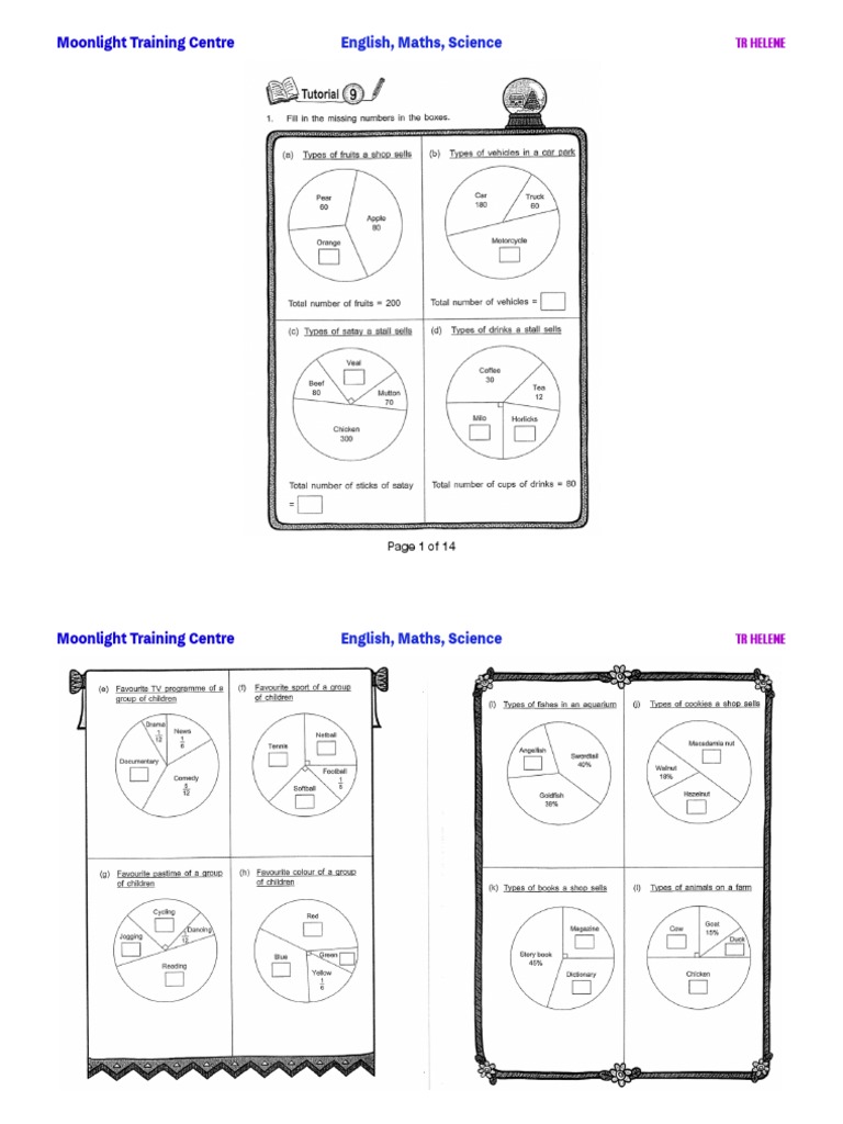 Pie charts exercise pdf