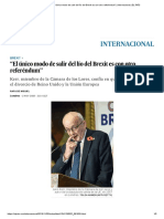 John Kerr - "El Único Modo de Salir Del Lío Del Brexit Es Con Otro Referéndum"