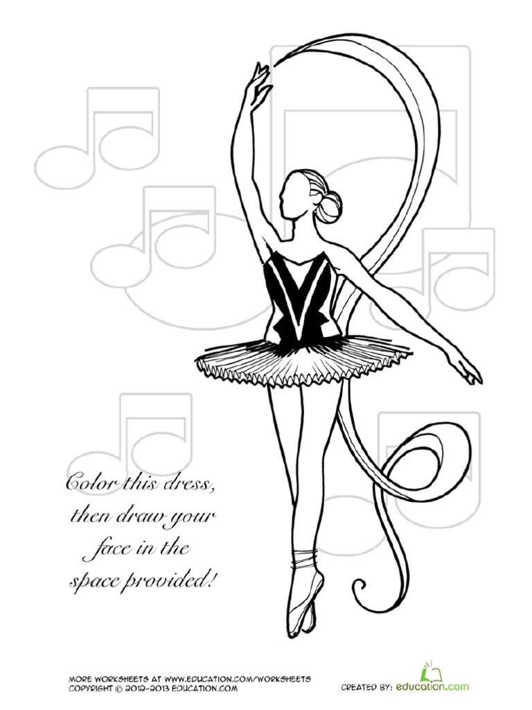 Ballerina Dress Coloring Page | PDF